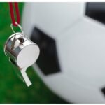 football ball with whistle