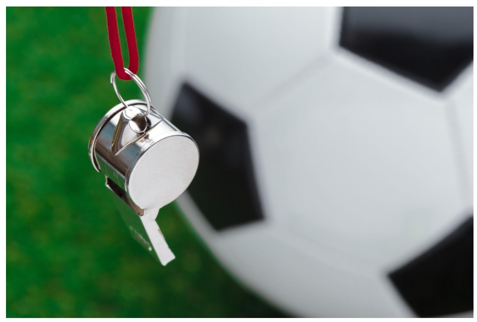 football ball with whistle