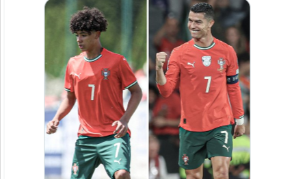 Cristiano Ronaldo Jr. debut for Portugal U16s
