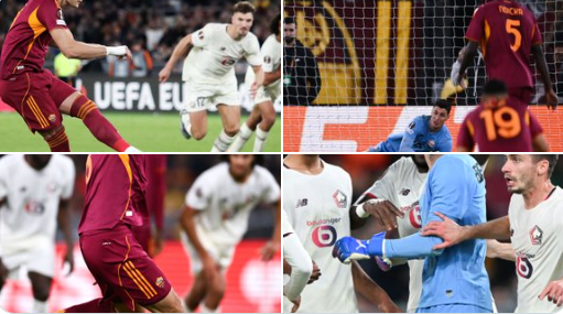 Lille GK saves 3 Roma penalties in wild sequence