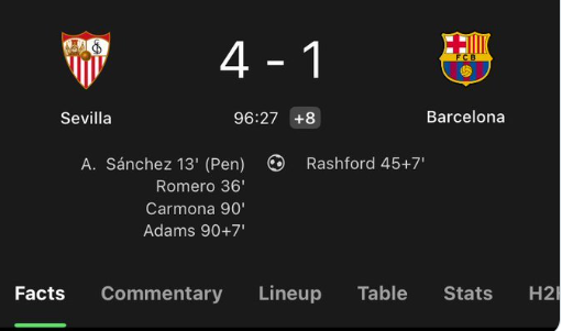 Rashford goal in vain as Barça thrashed by Sevilla