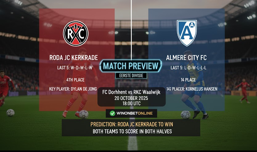 Roda JC Kerkrade vs Almere City FC Prediction