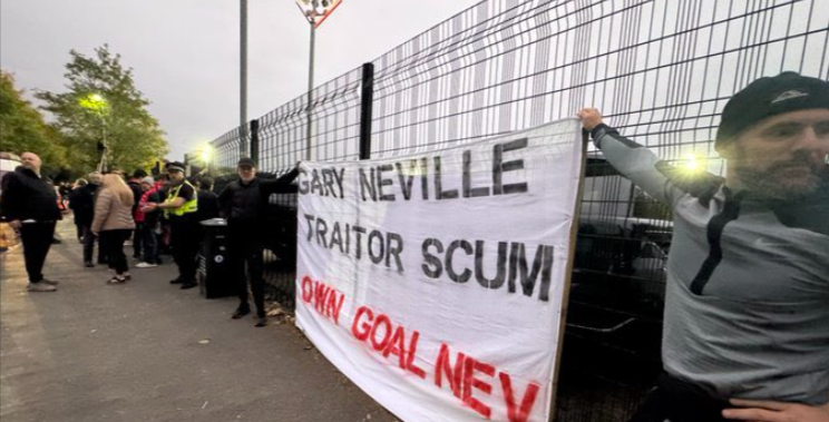 Salford game halted by Gary Neville protest