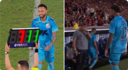 Angry Neymar storms off with Santos threatened by relegation