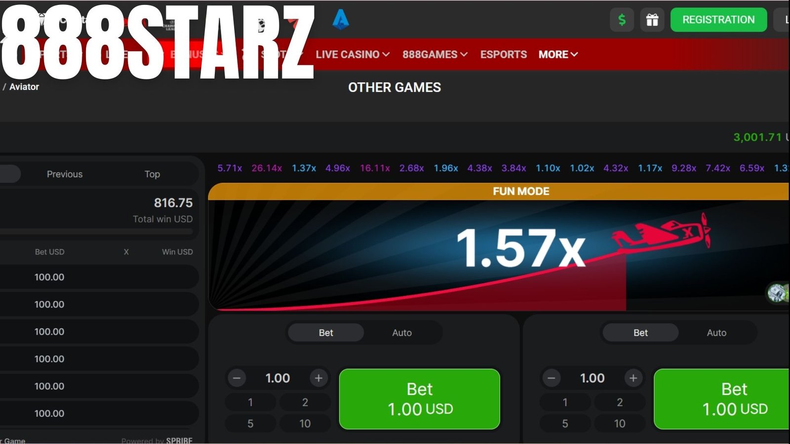 Aviator Game at 888Starz