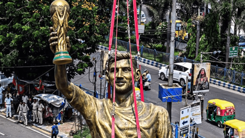 Lionel Messi statue removed in India after safety concerns over swaying structure