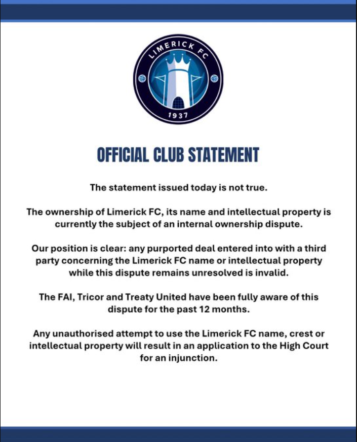 Limerick FC announcement